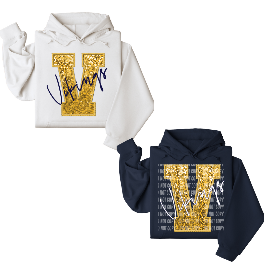 Adult Size OLFCS Vikings Glitter V Spirit Sweatshirt