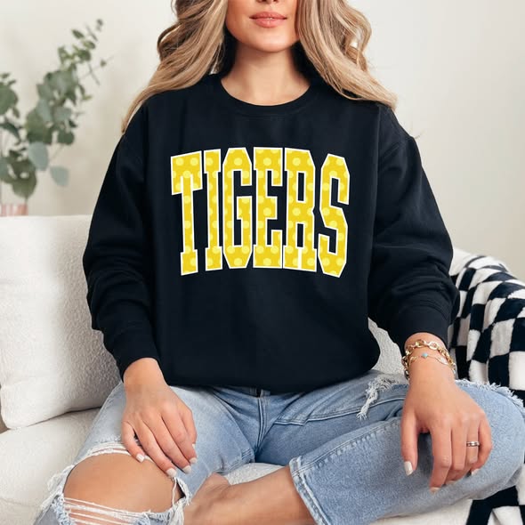 Custom40 Bold Varsity Font  Polka Dot DTF Top