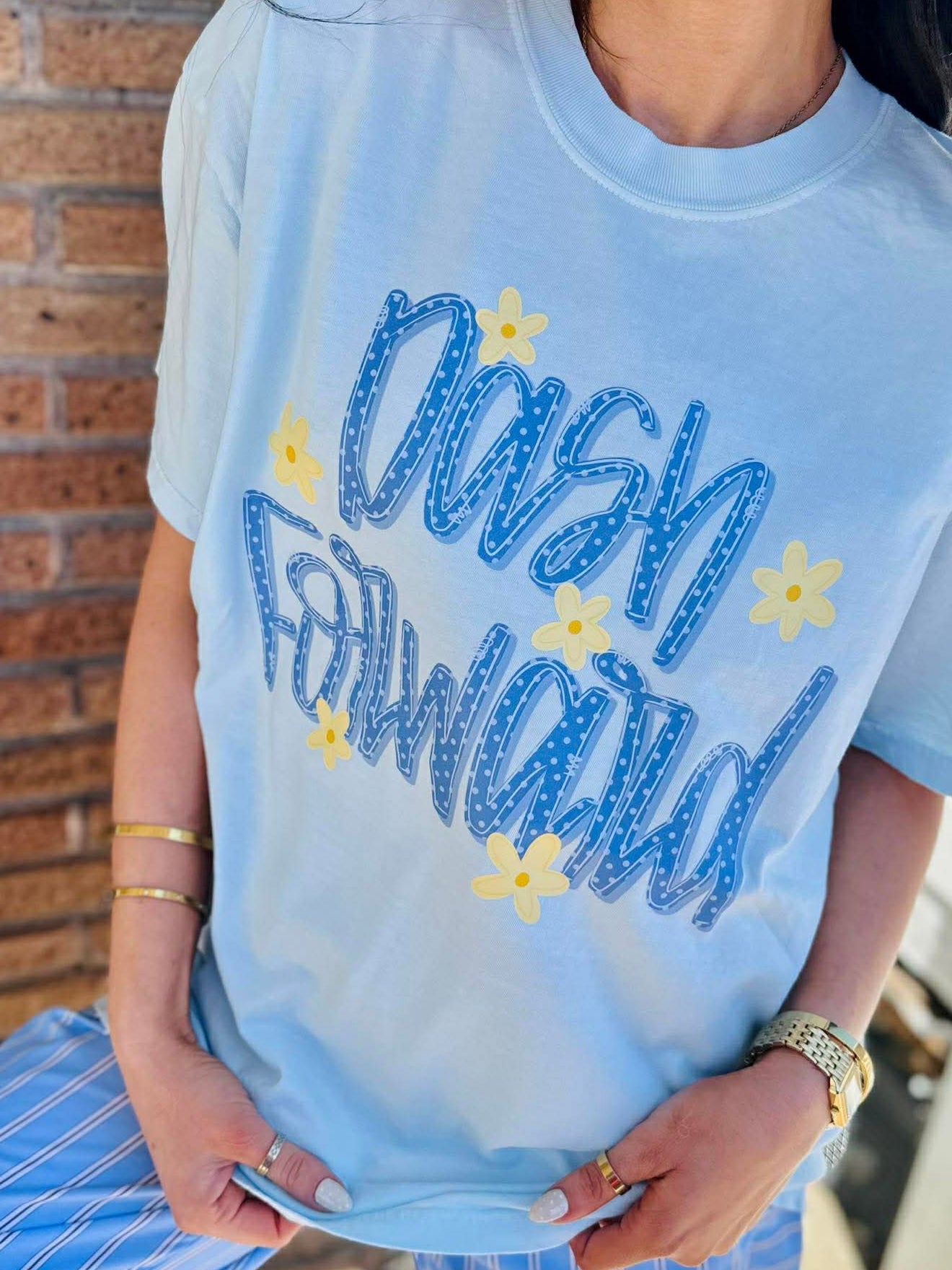 CUSTOM POLKA DOT BLUE CURSIVE DTF GRAPHIC