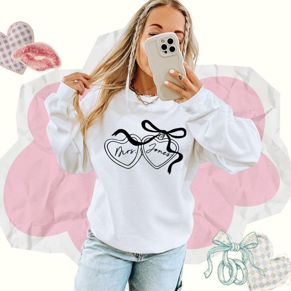 Custom MRS Locket DTF Bride Graphic Design Apparel