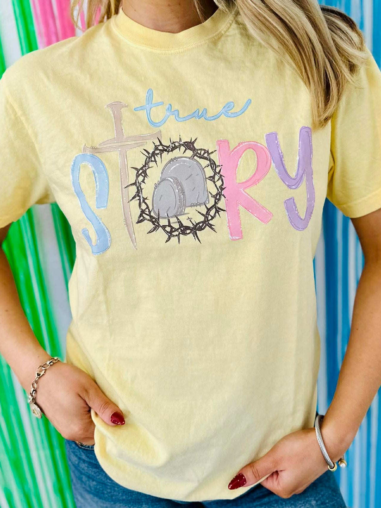 True Story Easter Thorns and Cross DTF Graphic Apparel