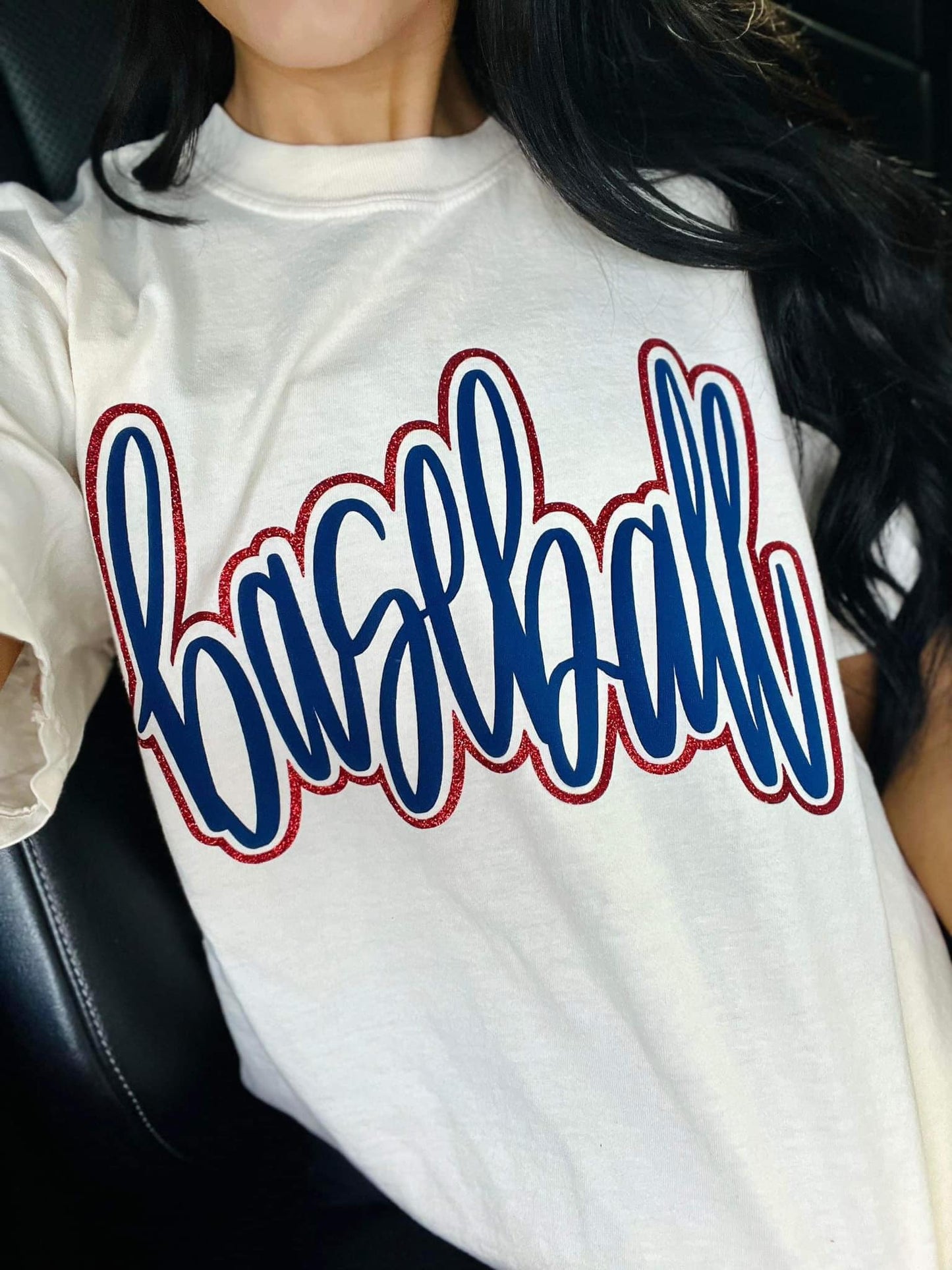 Baseball Script Font Glitter and Puff Vinyl Design