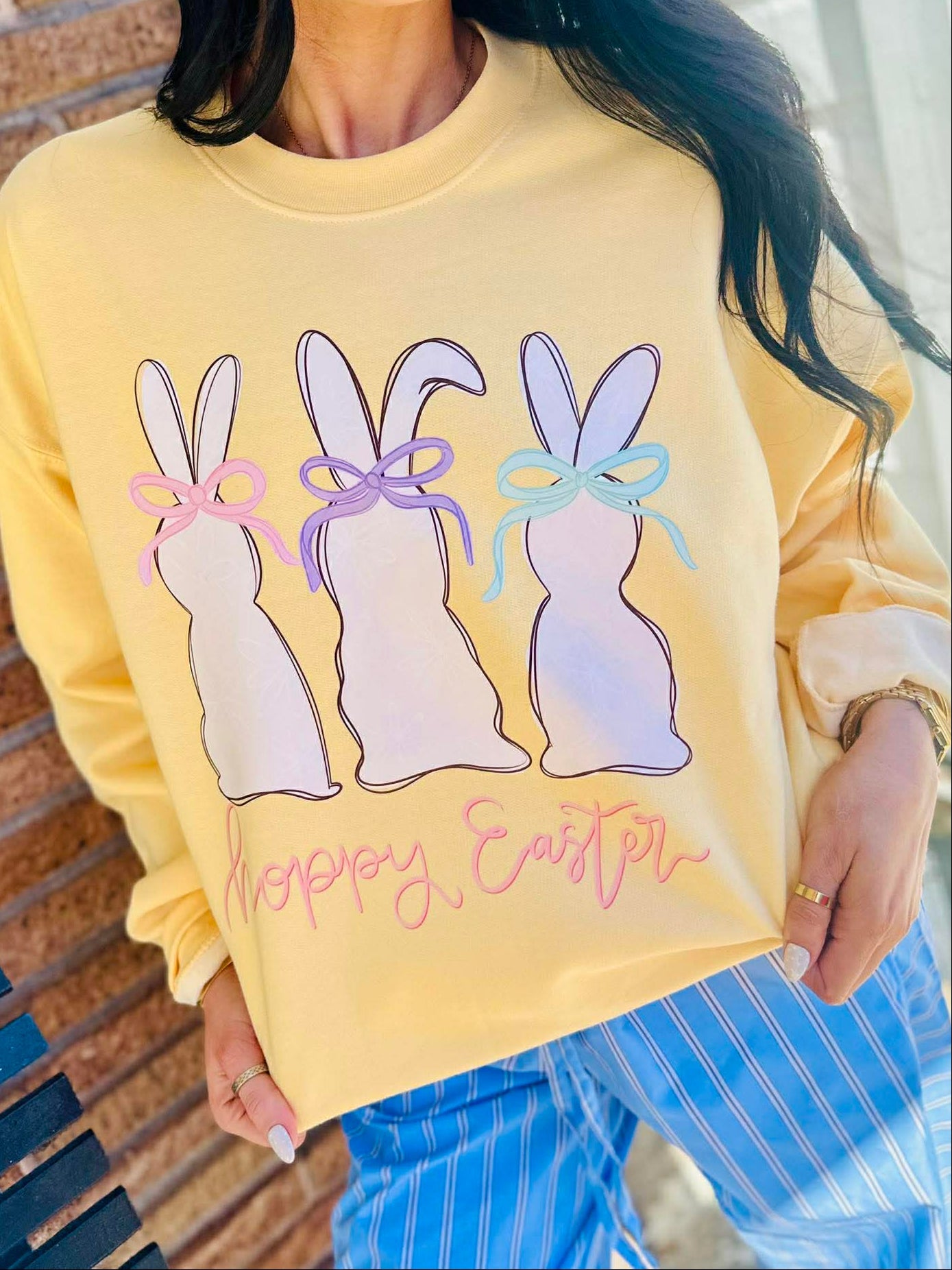 Hoppy Easter Bunny Coquette Bows DTF Top
