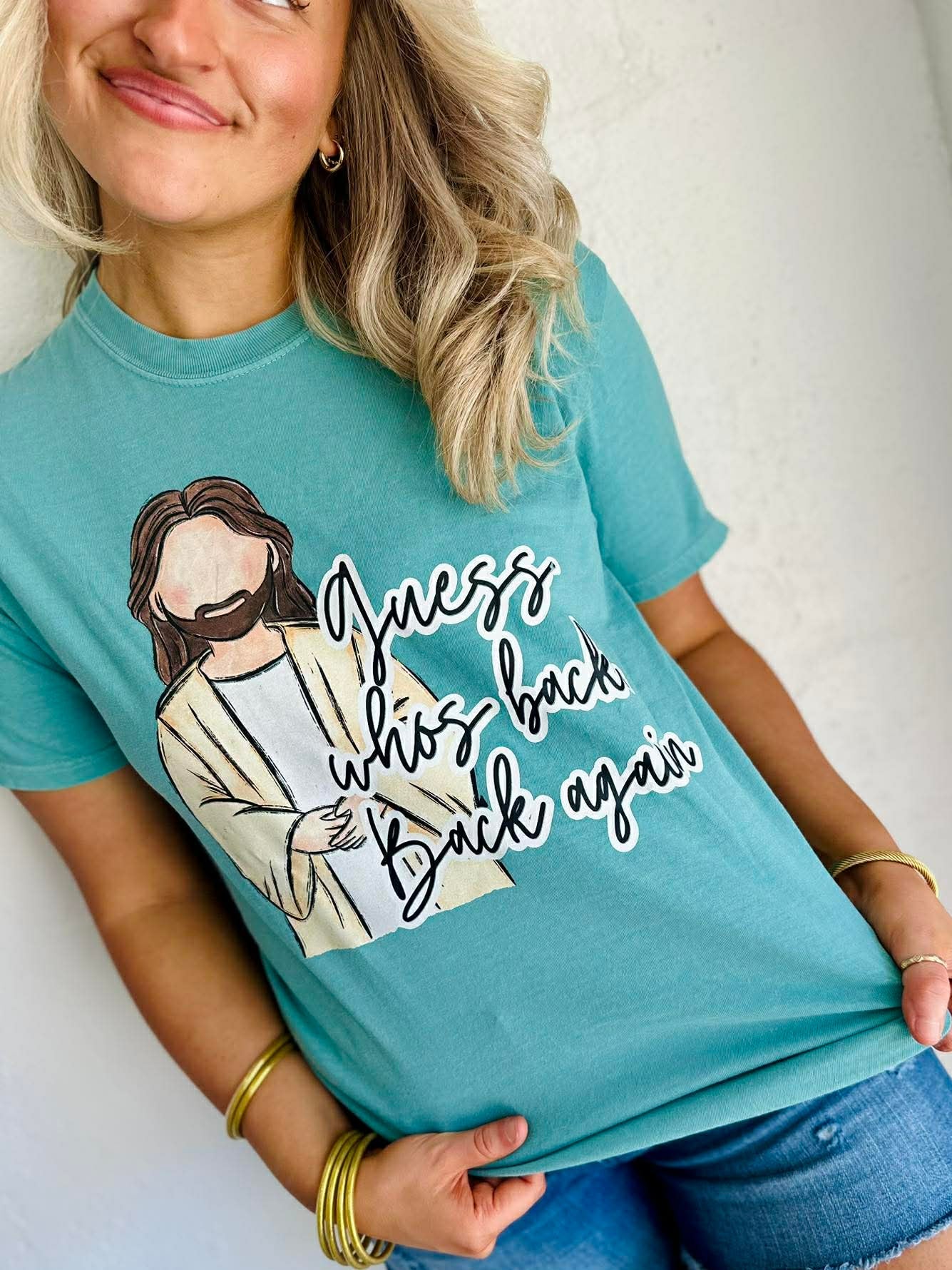 Guess Who's Back Jesus Back Again DTF Apparel