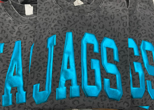 Leopard Warped Varsity Puff Vinyl Top