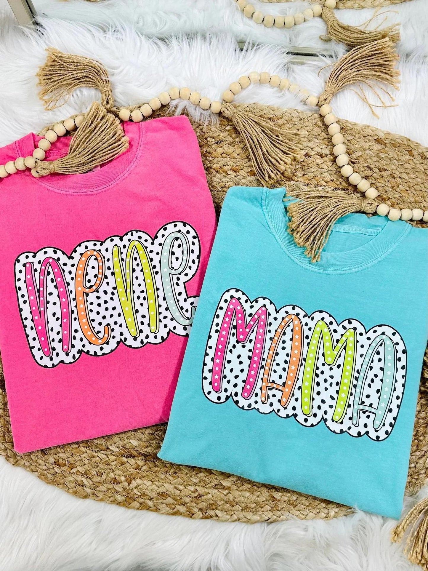 Custom Colorful Name Dalmation Dot Outline DTF Apparel
