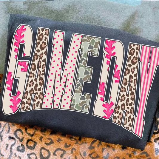 Game Day Baseball Cheetah Camo DTF Print