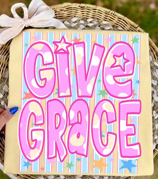 Give Grace with Stars DTF Graphic Top