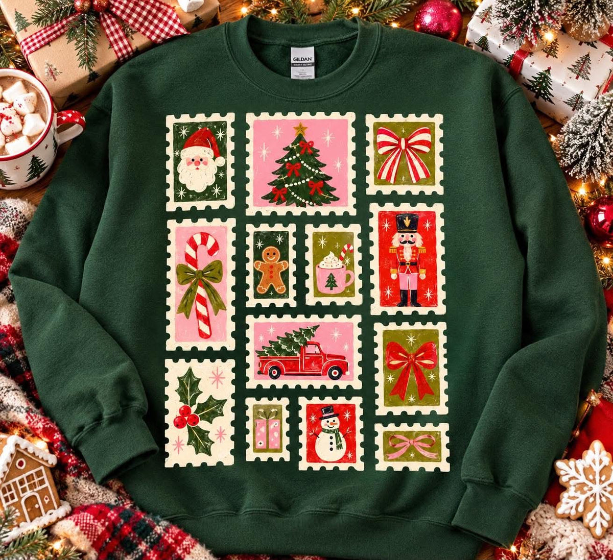 Christmas Stamp Collection CMAS111 Graphic DTF Top