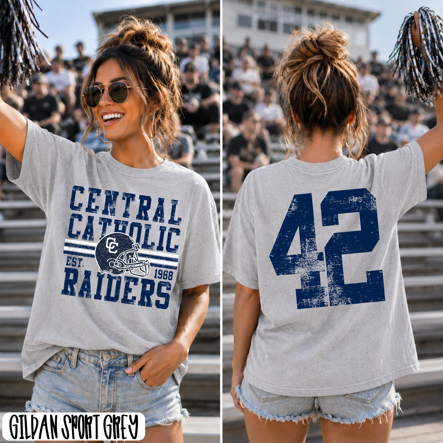 Distressed Stripes Football
