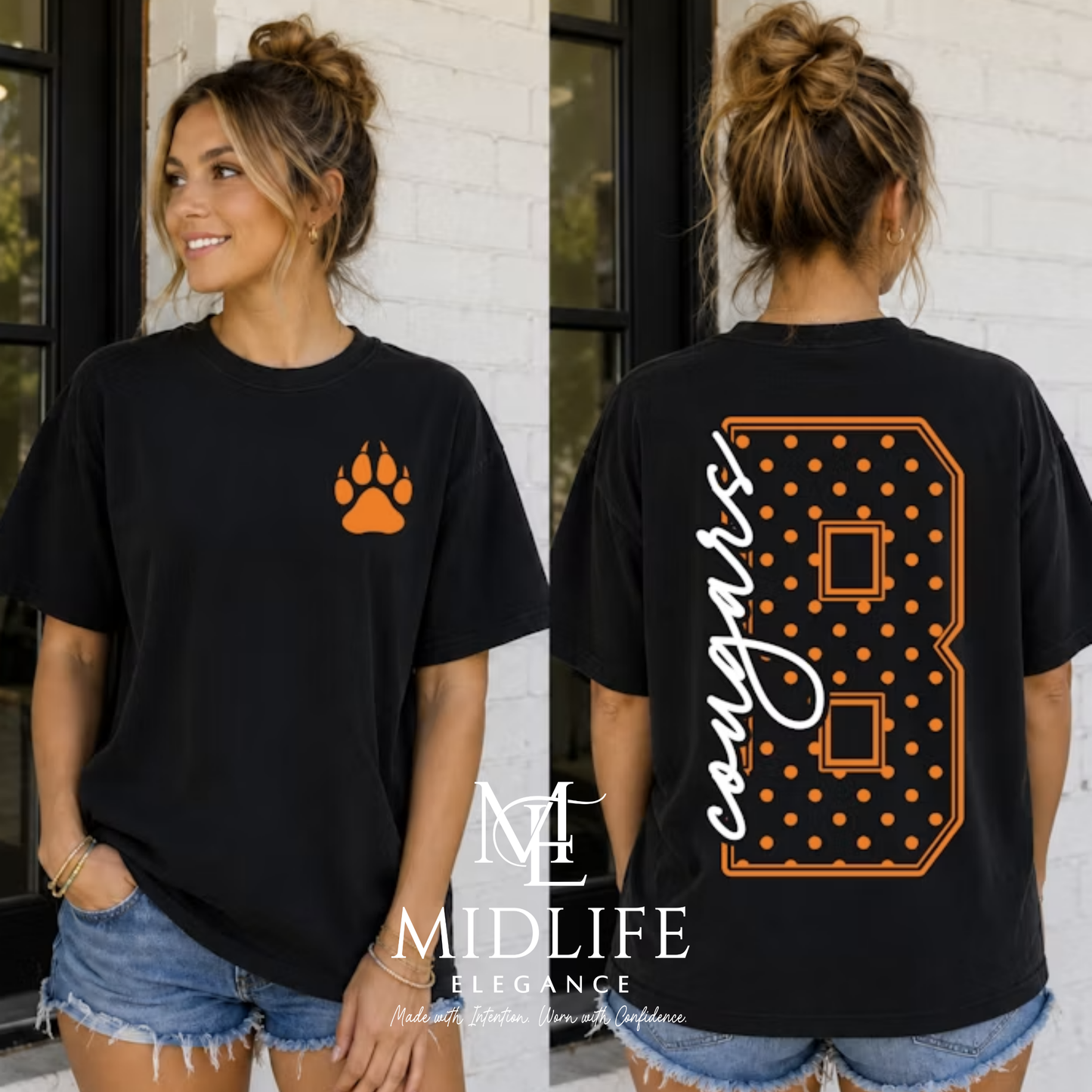 Polka Dot Initial School Spirit Mascot