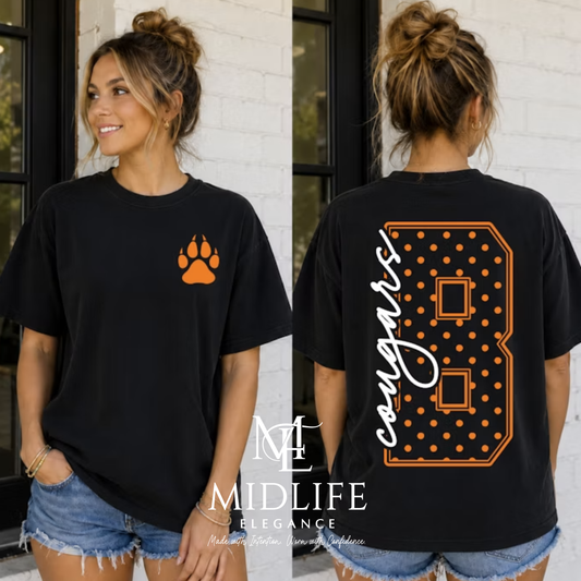 Polka Dot Initial School Spirit Mascot