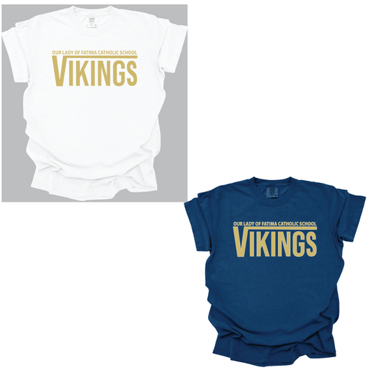 Adult Size OLFCS Classic Vikings Tee With Gold Logo