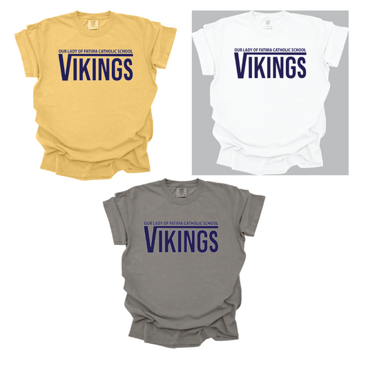 Adult Size OLFCS Classic Vikings Tee With Navy Logo