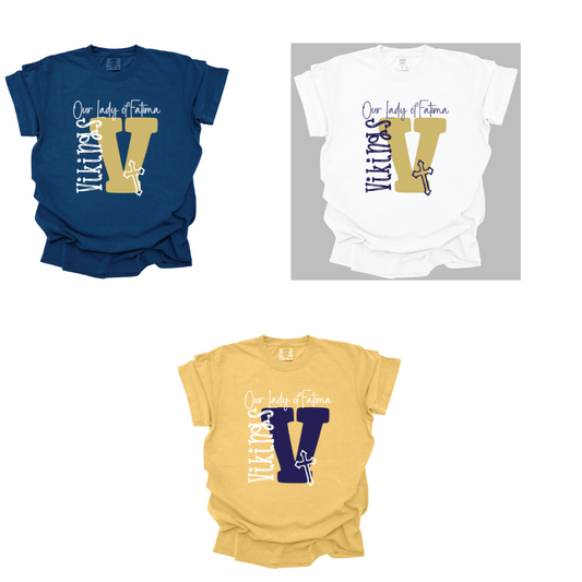 Child Size OLFCS Vikings V with Cross Spirit Tee
