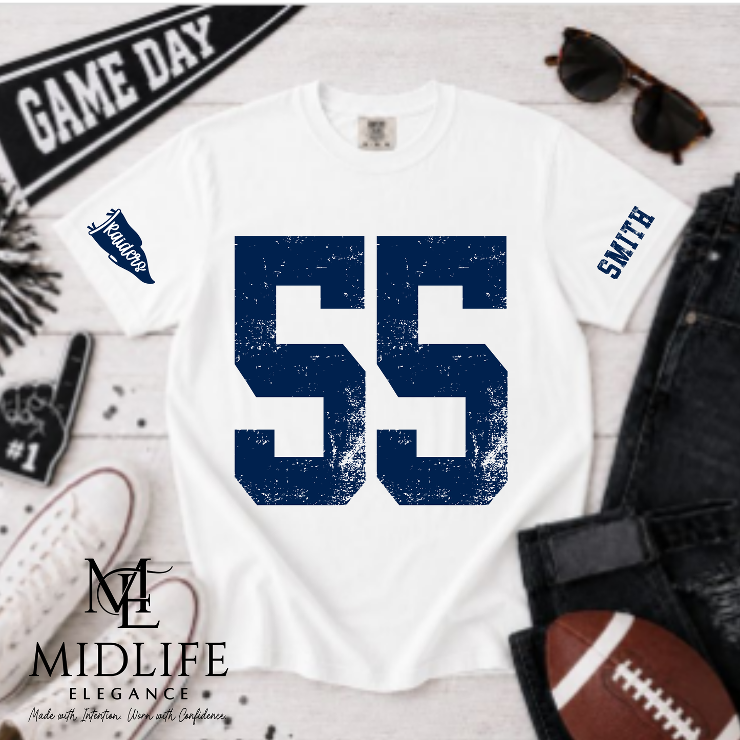 Varsity STRETCH Monogram (Distressed or Glitter)