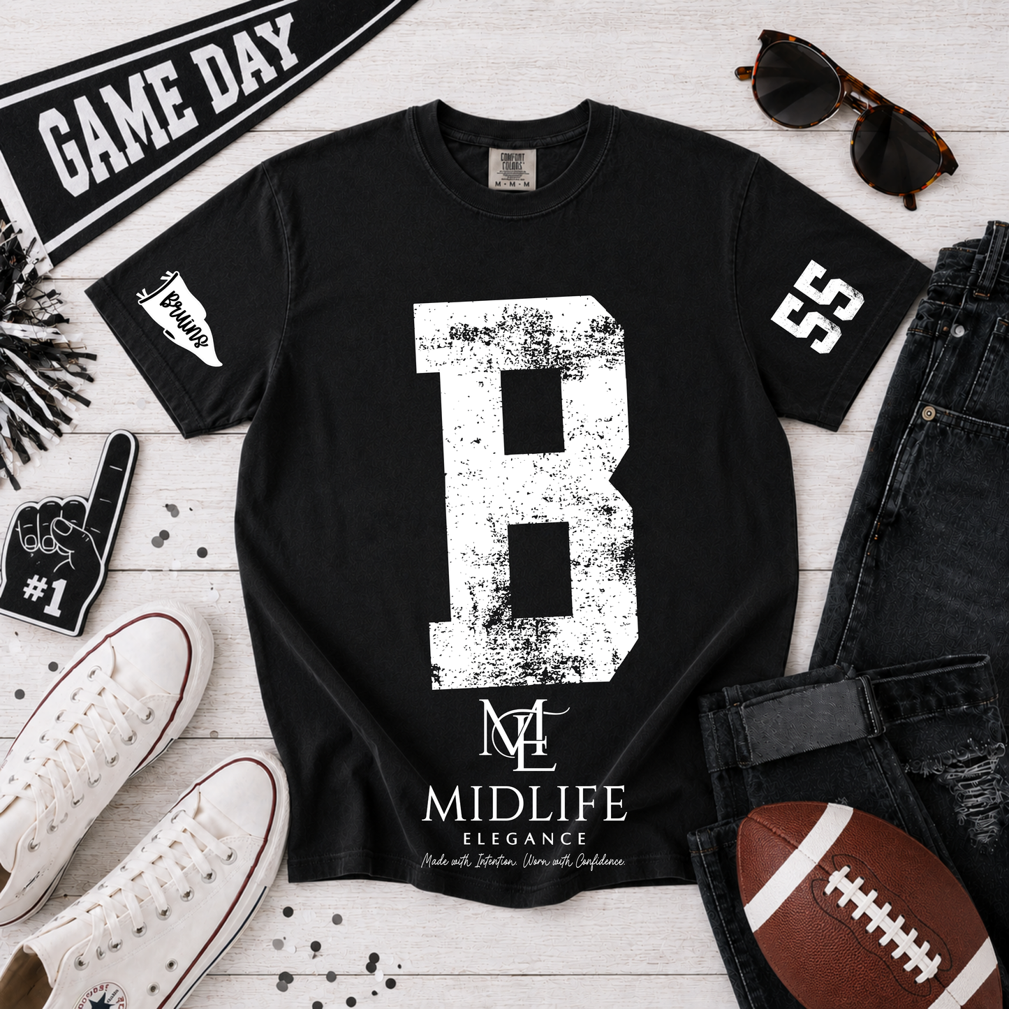 Varsity STRETCH Monogram (Distressed or Glitter)