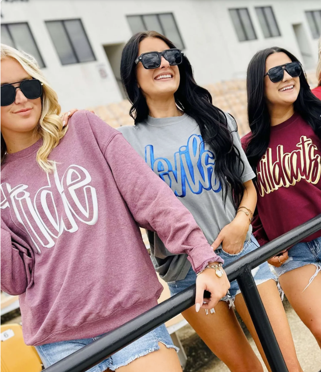 Hand Drawn 3D Puff Custom Word Sweatshirt