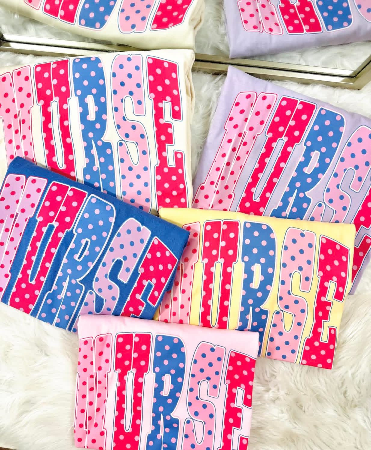 Nurse CUSTOM53 Polka Dots Multi DTF Graphic