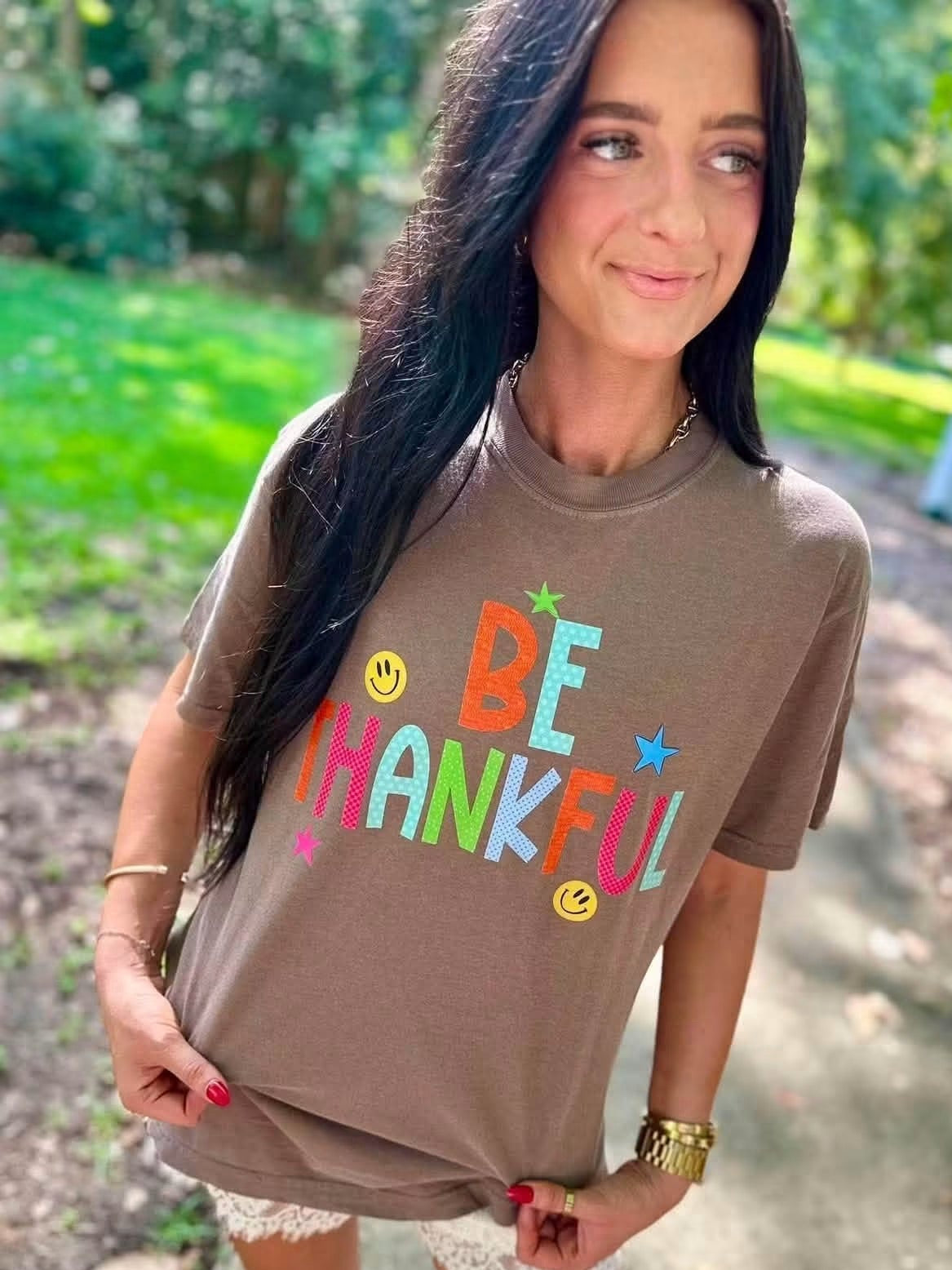 Be Thankful Colorful FALL45 DTF Graphic Tee