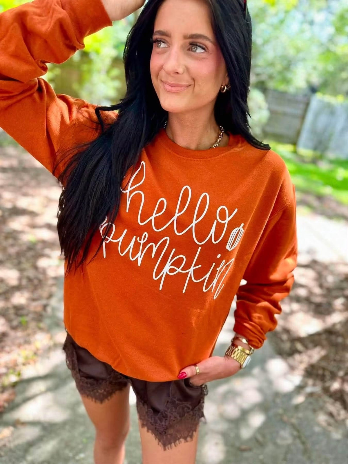 Hello Pumpkin FALL57 PUFF Graphic Top