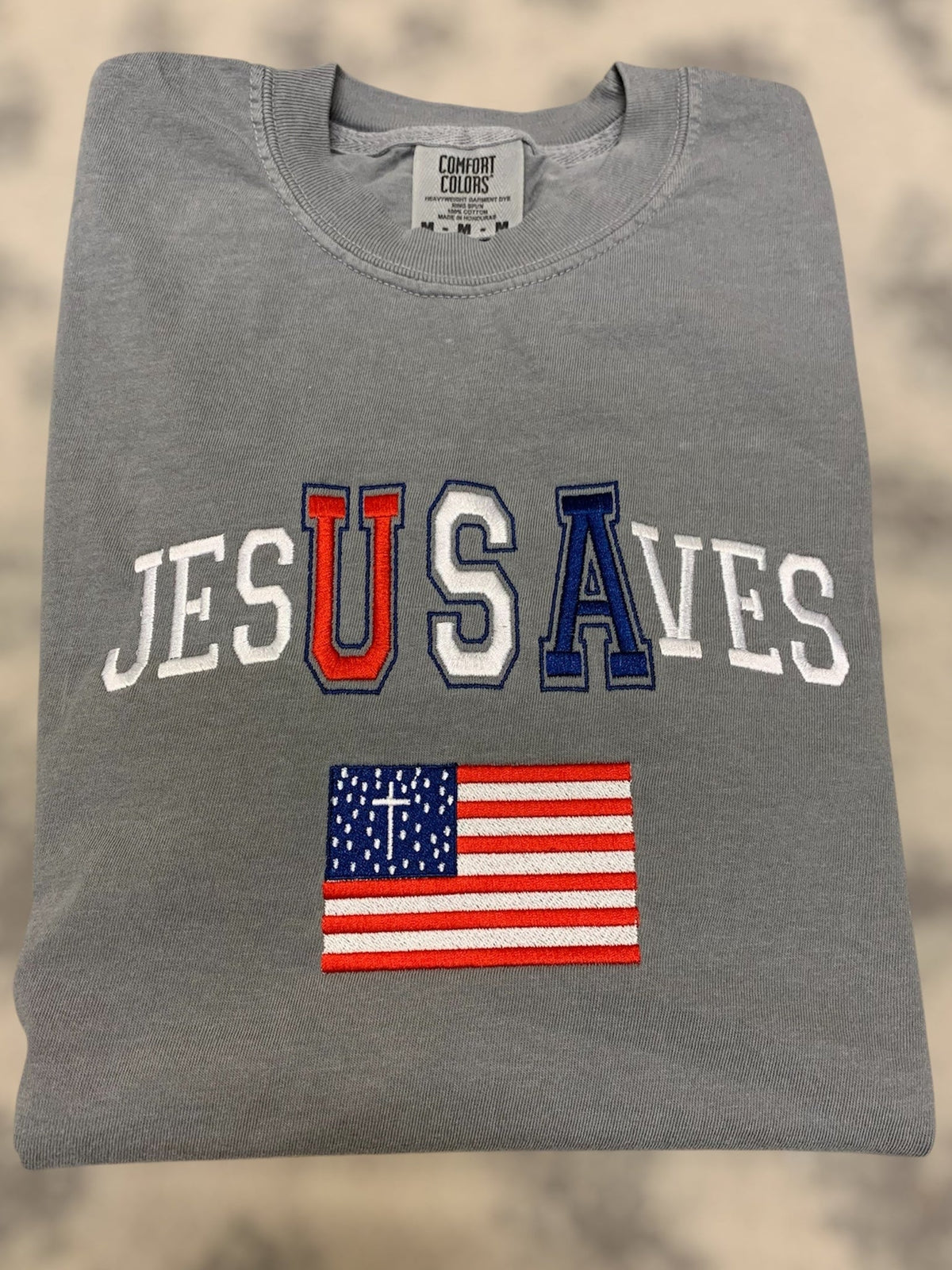 Jesus Saves USA Embroidery Graphic JULY48