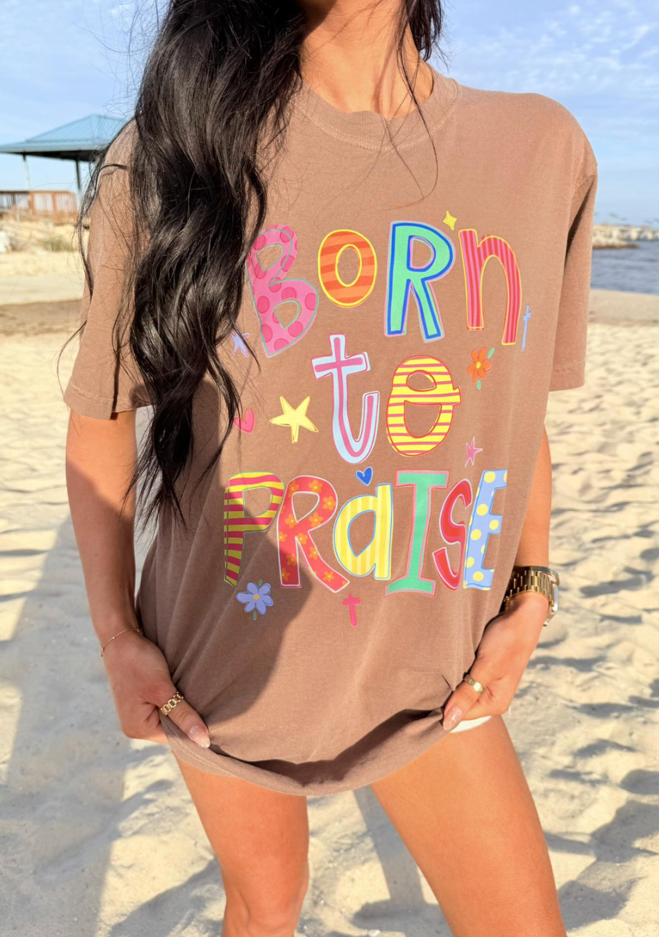 Born to Praise FAITH111 DTF Fun Graphic Top