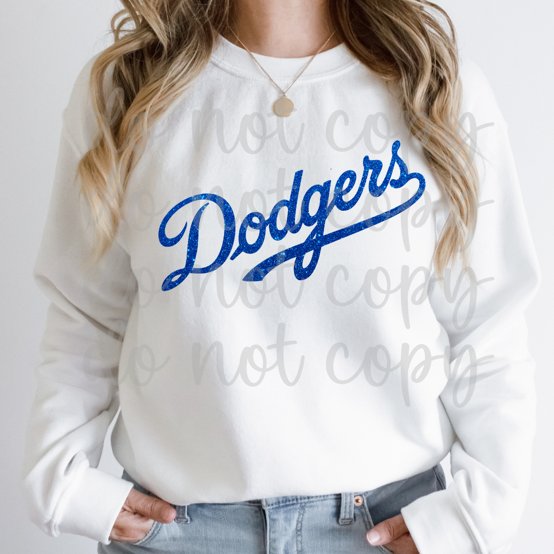 Glitter LA Dodgers Script Sweatshirt/Tee | World Series 2025