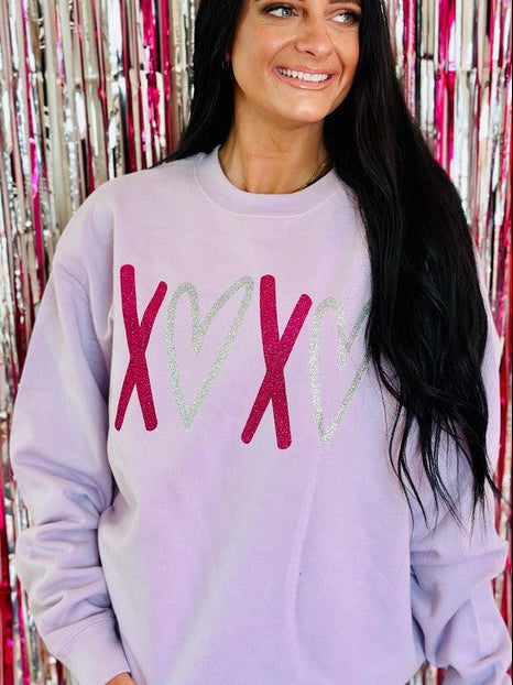 Xoxo Heart's Multi Glitter Vinyl Sweatshirt