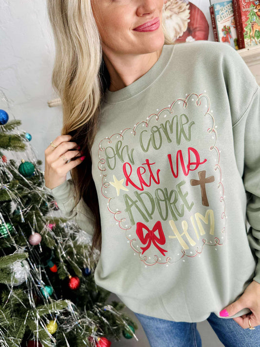 O Come Christmas DTF Graphic Sweatshirt