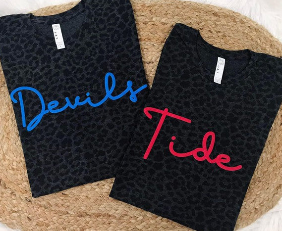 Customizable Puff Paint Black Leopard Tee