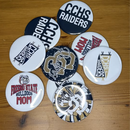 Custom School Spirit Buttons | Football Mom | Team & Player Pins
