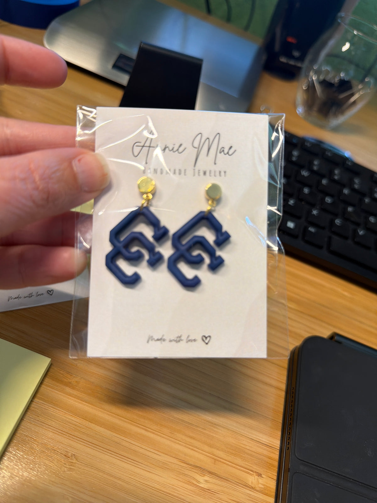 Navy CC Dangles with a Gold