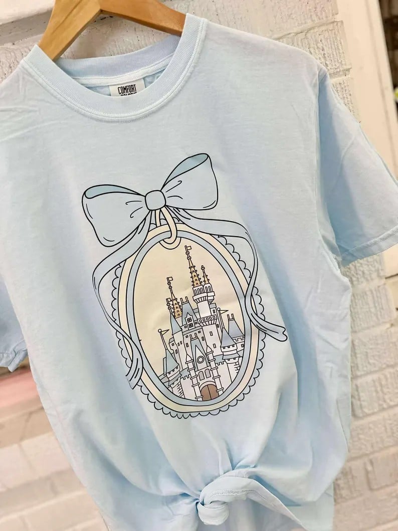 Castle Bow Frame Blue DTF Top