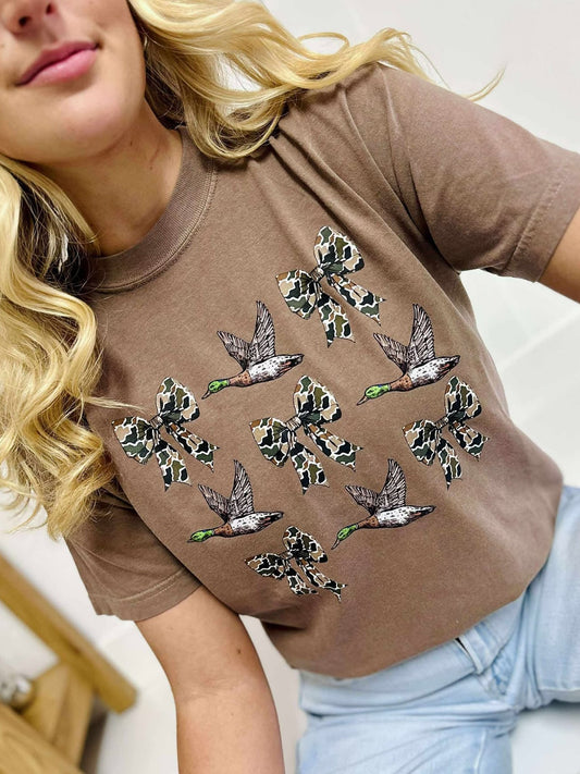Duck and Camo Bow Collage Graphic Tee