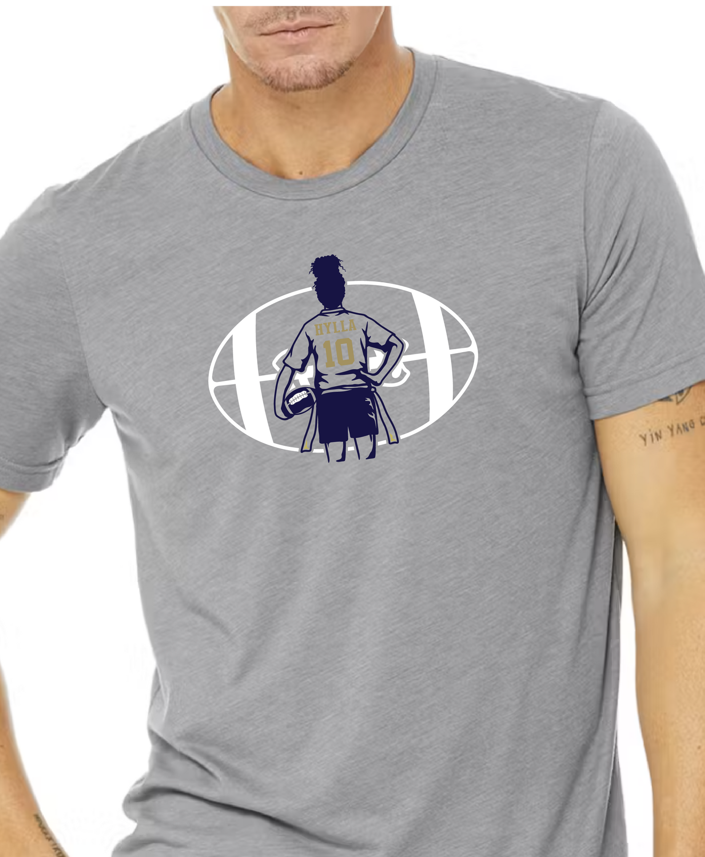 Custom Flag Football Player Tee & Sweatshirt – Personalized Name, Number & Team Colors