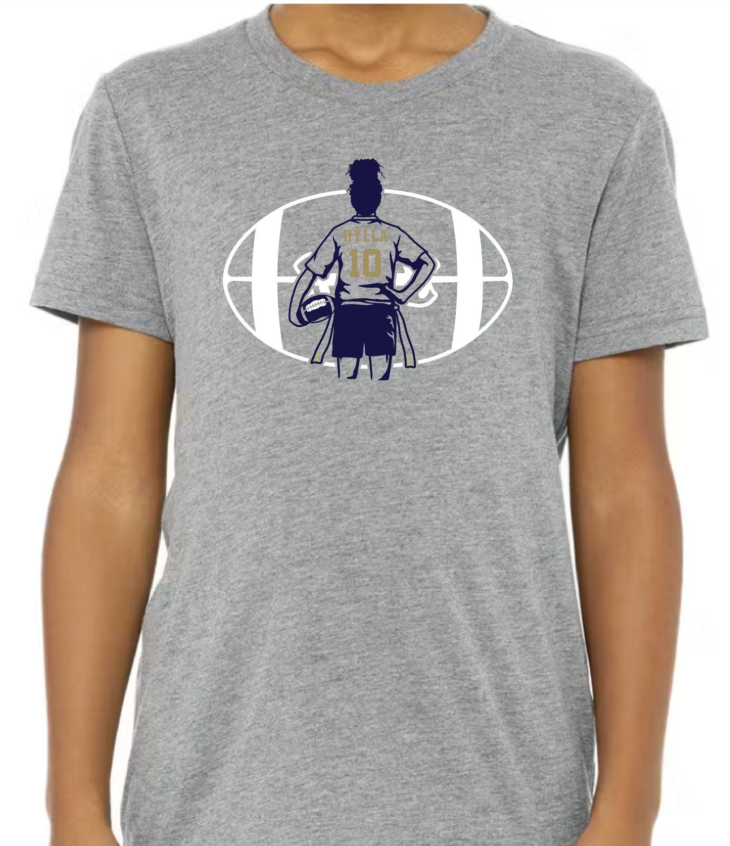 Custom Flag Football Player Tee & Sweatshirt – Personalized Name, Number & Team Colors