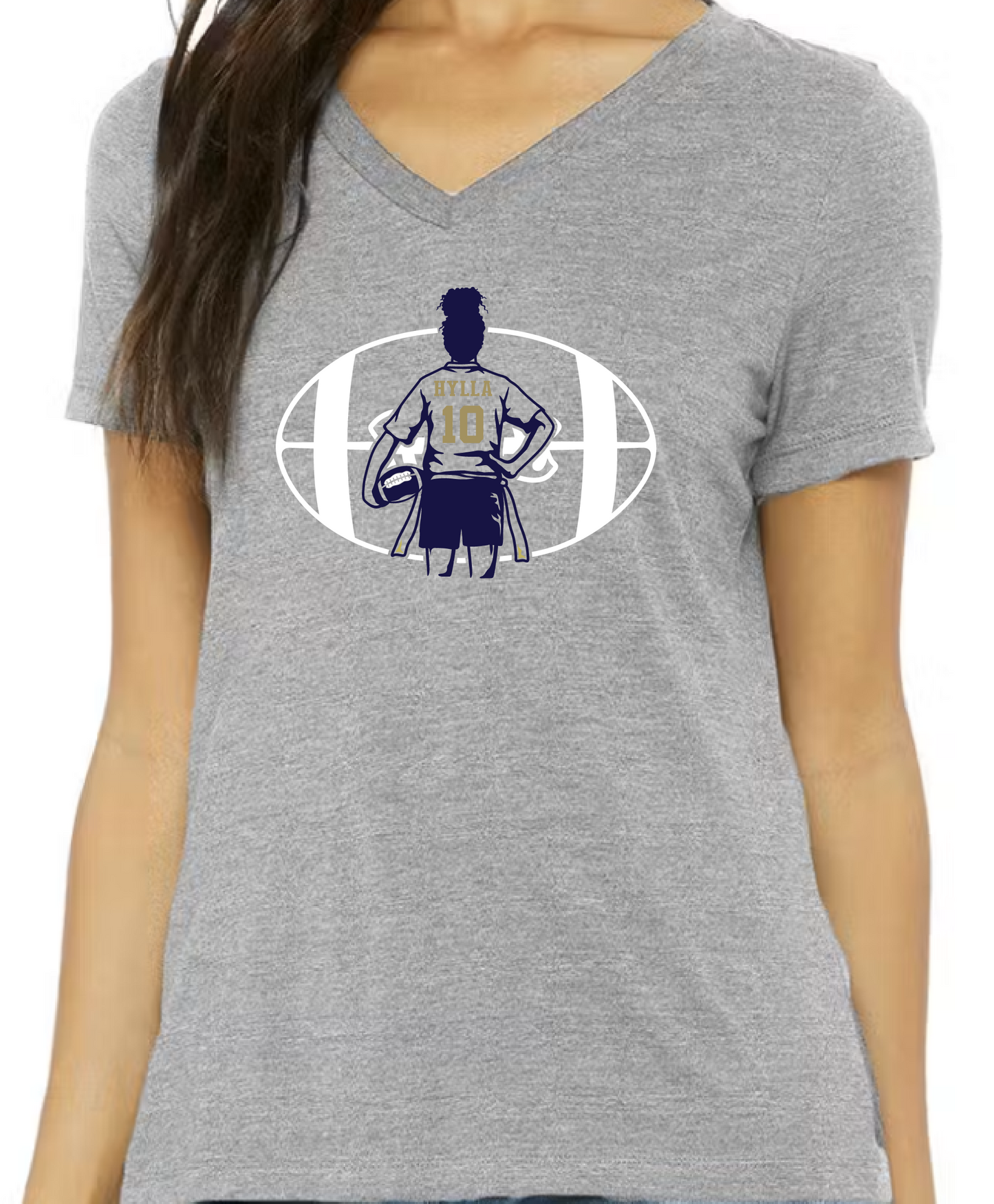 Custom Flag Football Player Tee & Sweatshirt – Personalized Name, Number & Team Colors