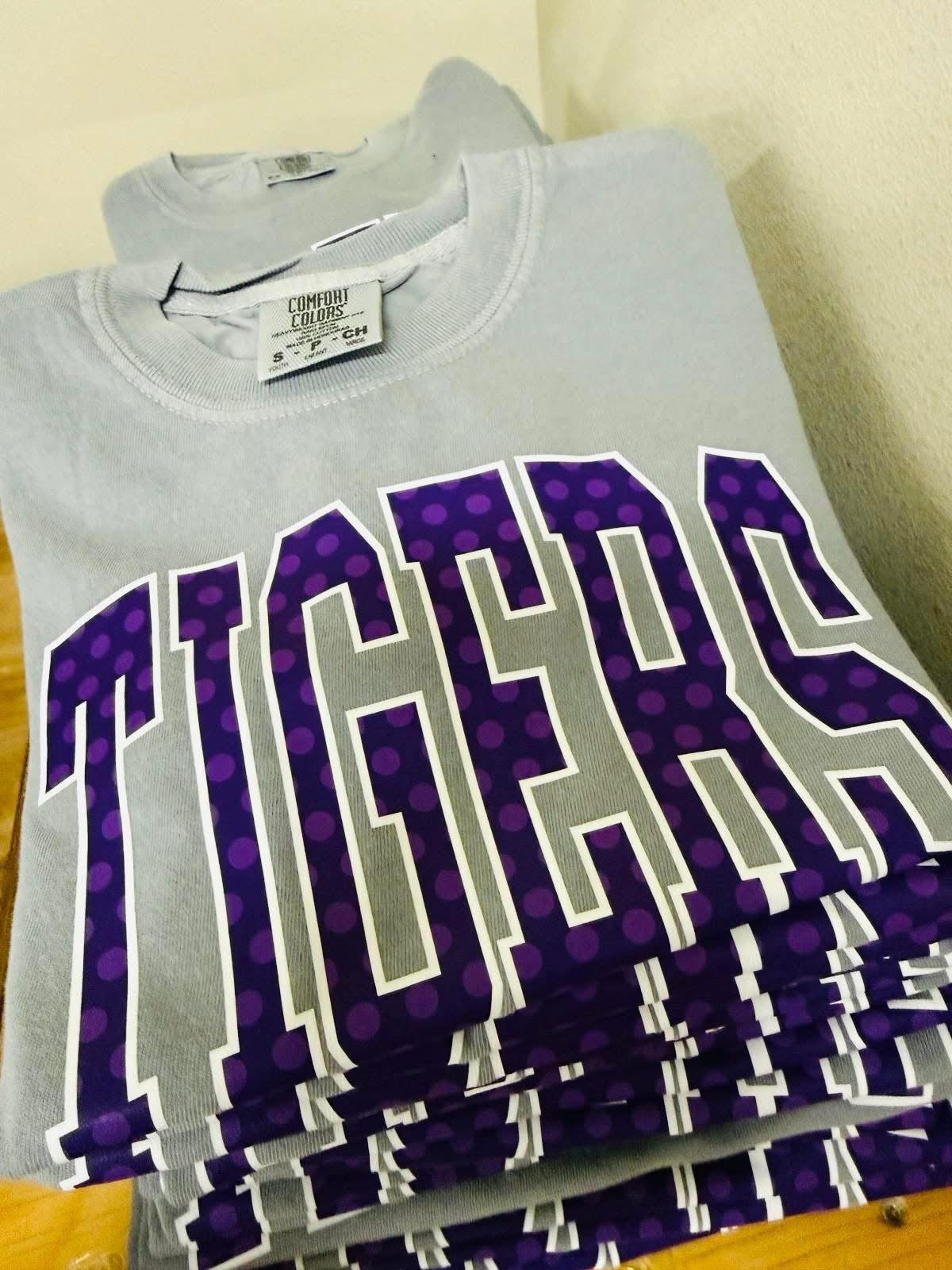 Custom40 Bold Varsity Font  Polka Dot DTF Top