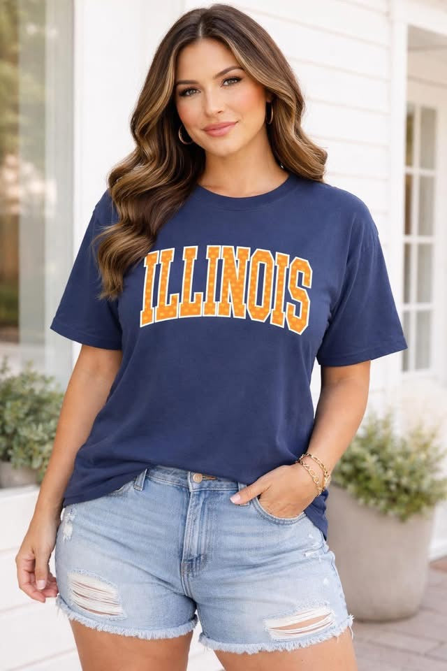 Custom40 Bold Varsity Font  Polka Dot DTF Top
